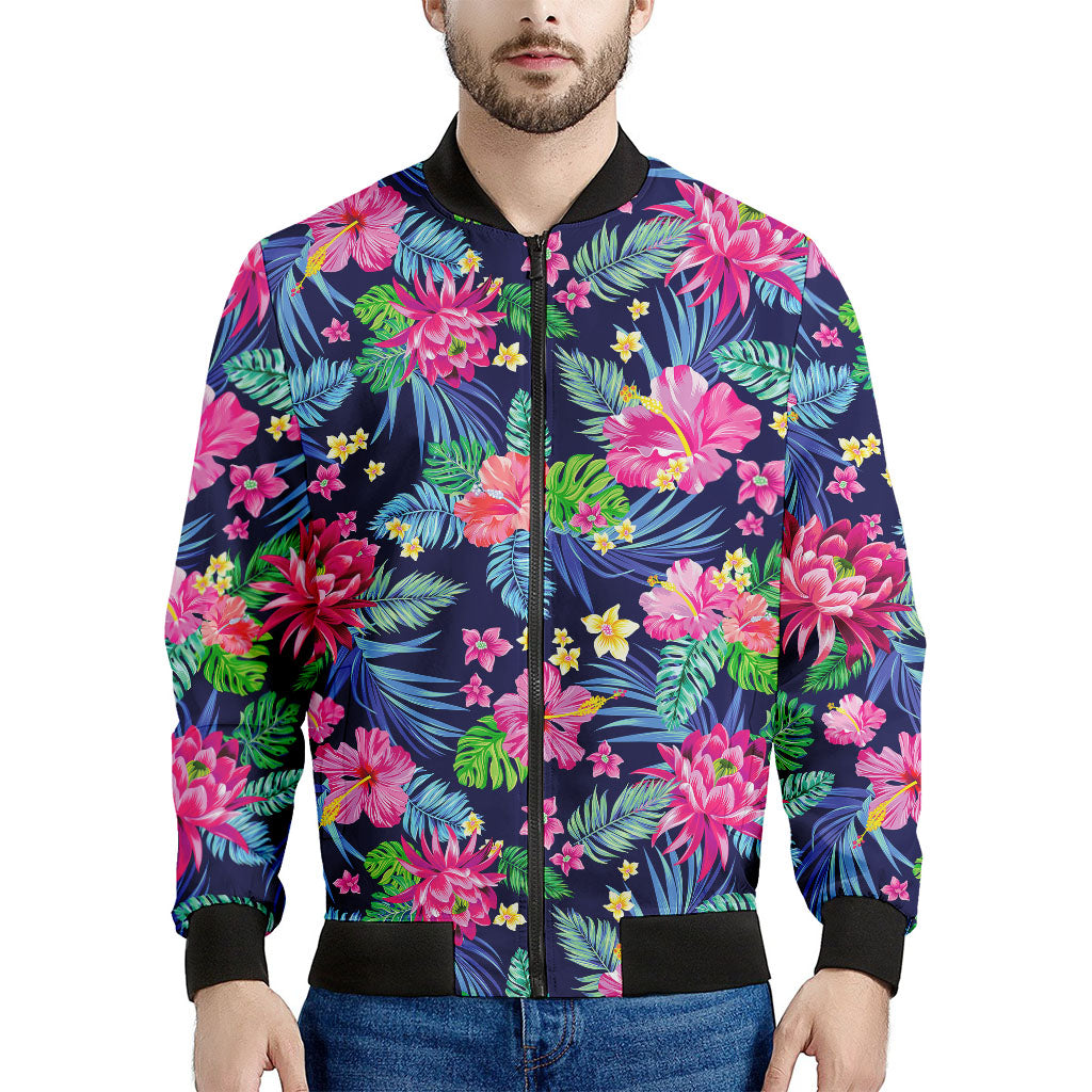 Blossom Tropical Flower Pattern Print Men's Bomber Jacket