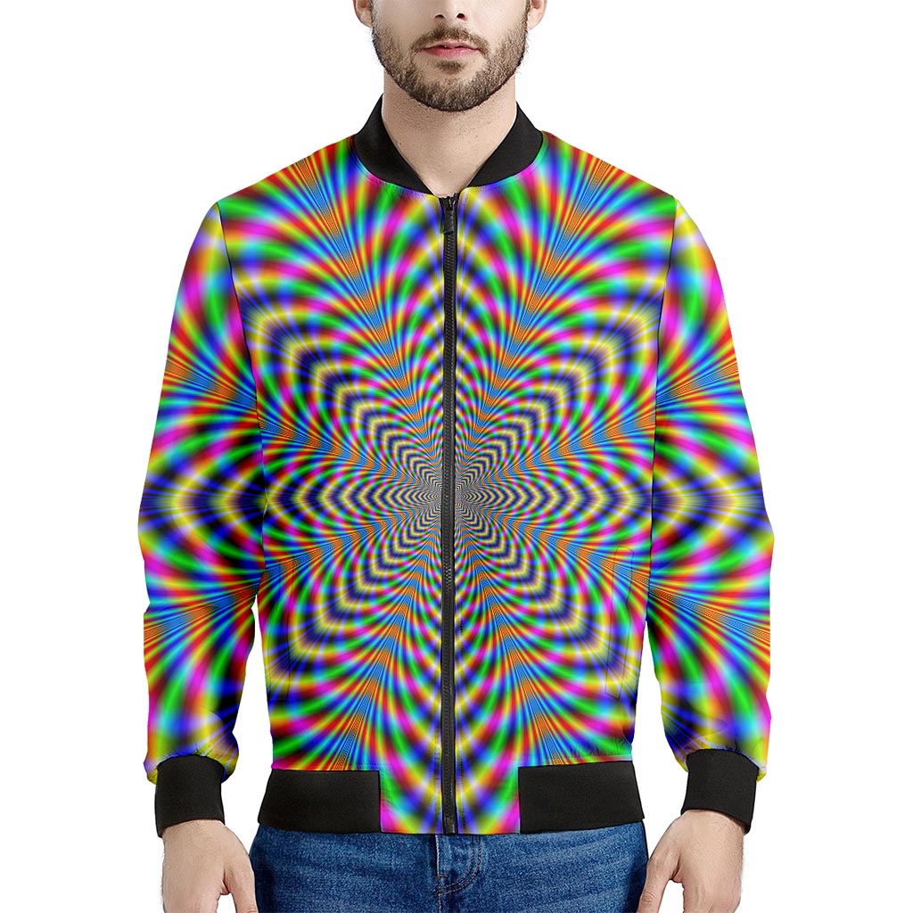 Octagonal Psychedelic Optical Illusion Men's Bomber Jacket