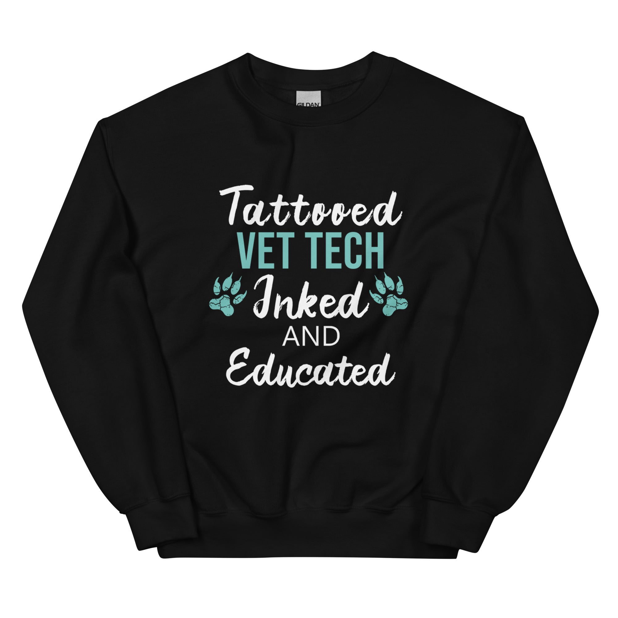 Vet Tech- Inked and Educated Crewneck Sweatshirt