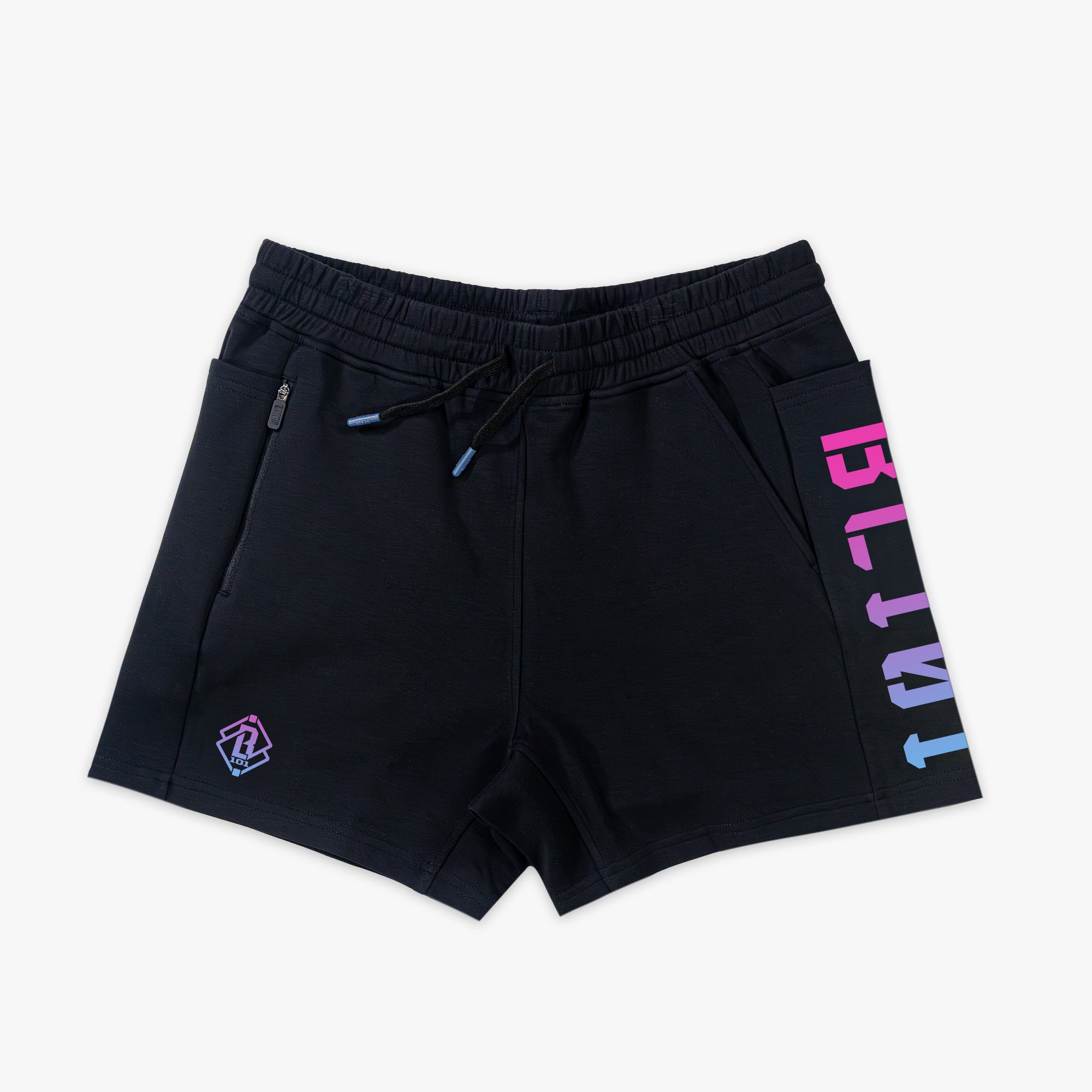 Diamond Relaxed Fit Sweatshorts - Black/Cotton Candy